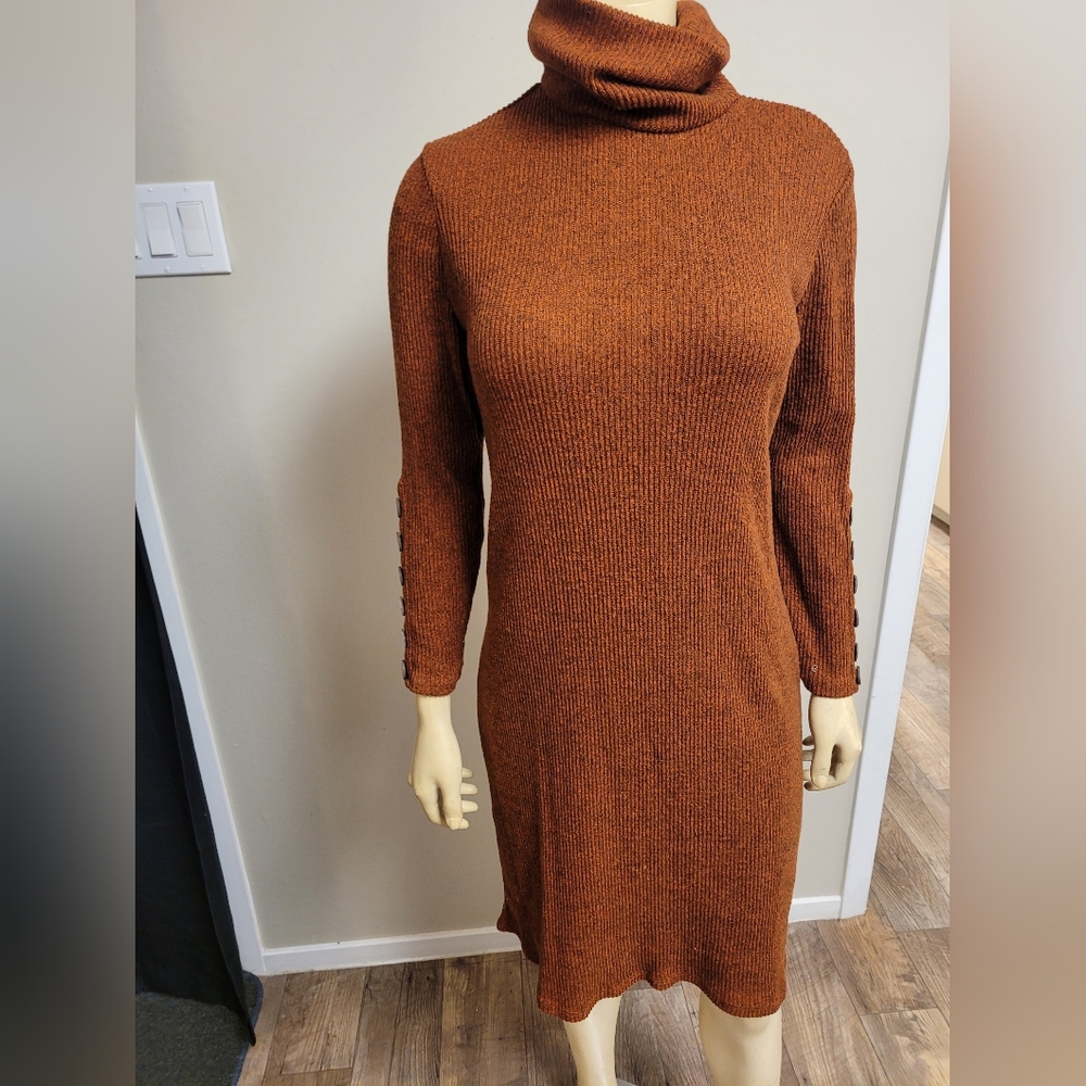 Tacera thin sweater dress S rust